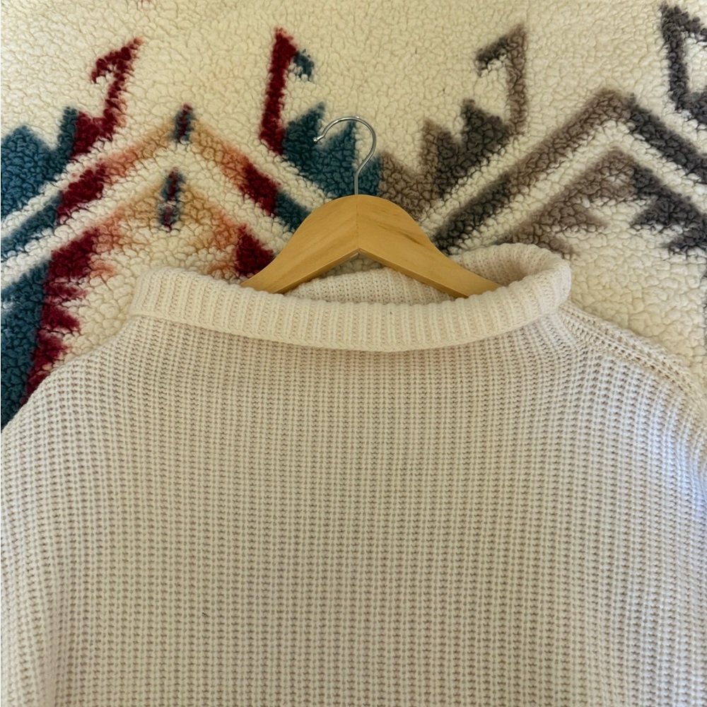 Wilfred Merino Wool Cropped Cream Cowl Neck Sweater Size XL - Picture 7 of 9